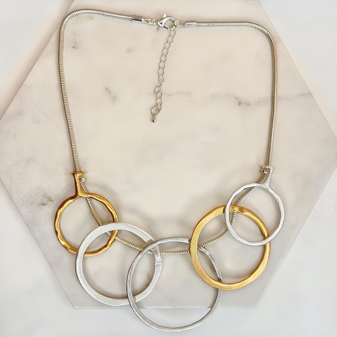 Gold & Silver Circles Necklace