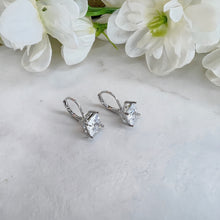 Load image into Gallery viewer, Square Drop Diamanté Earrings