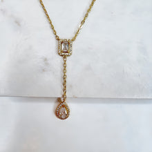 Load image into Gallery viewer, Gold Halo &amp; Pear Drop Necklace