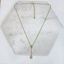 Load image into Gallery viewer, Gold Halo &amp; Pear Drop Necklace