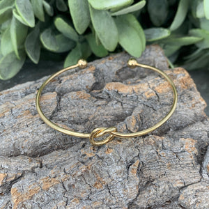 Lucky Knot Bangle in Gold & Silver