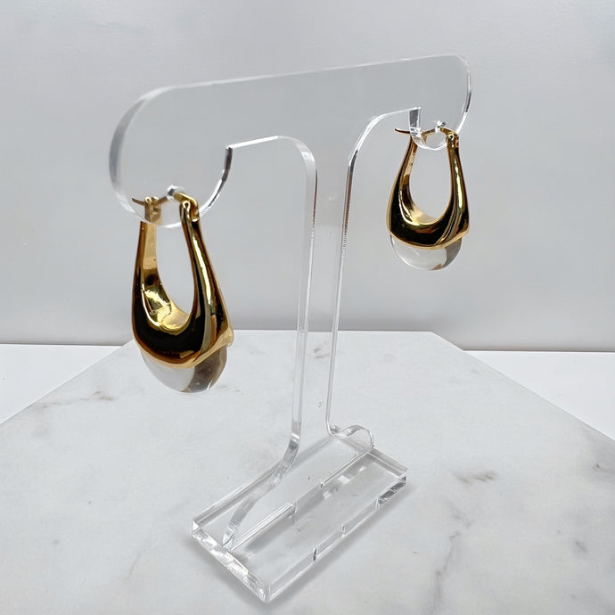 Gold & Clear Acrylic Earrings