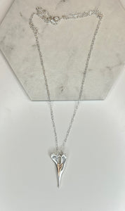 Abstract Double Heart Necklace