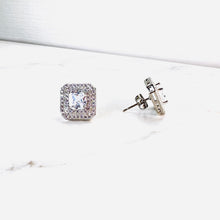 Load image into Gallery viewer, Larger Square Cut Diamanté Studs
