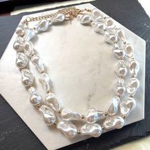 Load image into Gallery viewer, Double Strand Baroque Pearl Necklace