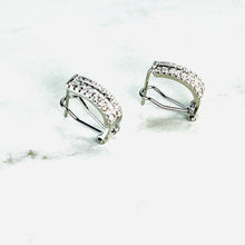 Load image into Gallery viewer, Diamanté Half Hoop Earrings