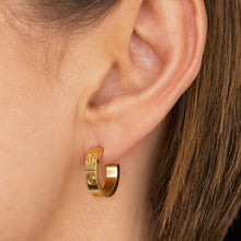 Load image into Gallery viewer, Small Gold Rivet Hoop Earrings