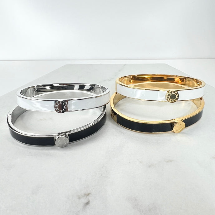 Enamel Cuffs with Roman Numerals
