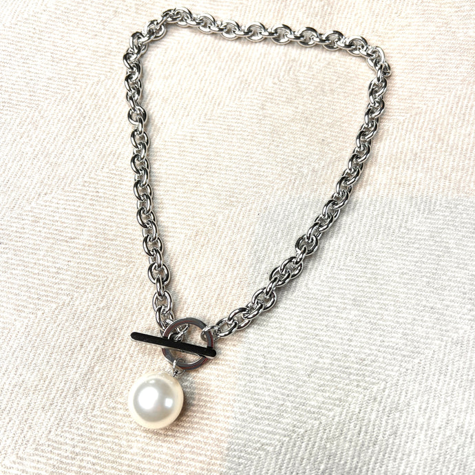 Silver Large Pearl Chain