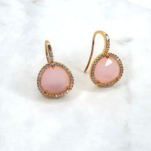 Load image into Gallery viewer, Pink Quartz Drop Earrings