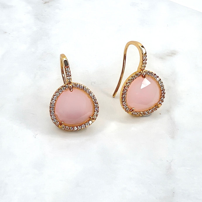 Pink Quartz Drop Earrings