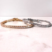 Load image into Gallery viewer, Square Cut Tennis Bracelet in 2 lengths