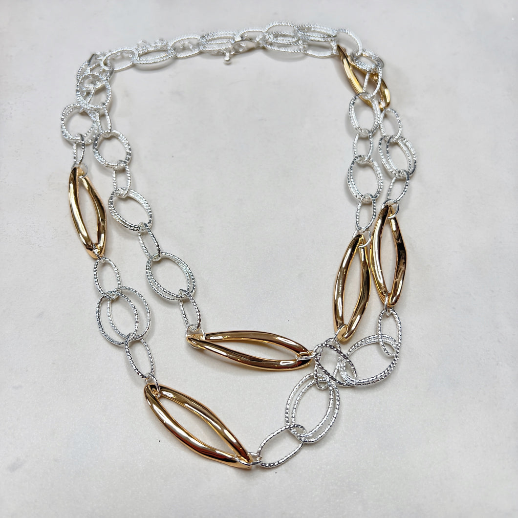 Versatile Gold & Silver Chain Necklace