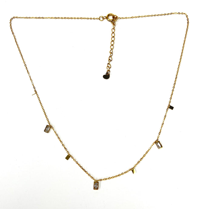 Small Rectangular Drop Necklace