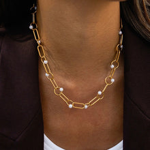 Load image into Gallery viewer, Gold Chain &amp; Pearl Necklace
