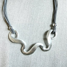 Load image into Gallery viewer, Silver Squiggle Necklace With Magnetic Fastening