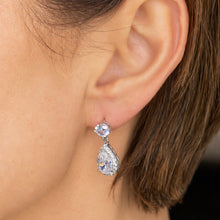 Load image into Gallery viewer, Diamanté Double Stone Drop Earrings