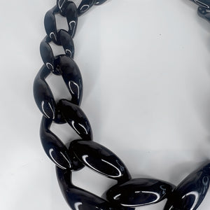 Black Acrylic Link Necklace