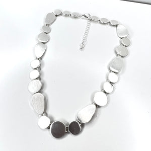 Silver Smooth Stones Necklace