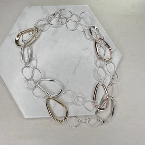 Gold & Silver Irregular Link Necklace