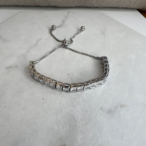 Larger Stone Square Cut Adjustable Bracelet