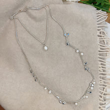 Load image into Gallery viewer, Long Double Pearl Drop Necklace