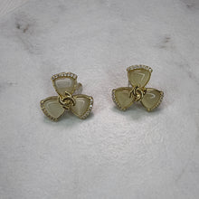 Load image into Gallery viewer, Cream &amp; Gold Enamel Flower Studs