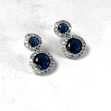 Load image into Gallery viewer, Emerald Green Double Drop Stone Earrings