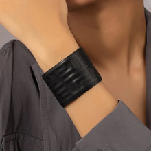 Load image into Gallery viewer, Black Embossed Wrap Cuff