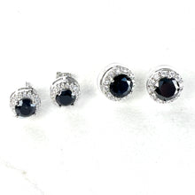 Load image into Gallery viewer, Black Studs With Diamanté Surround