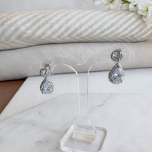 Load image into Gallery viewer, Silver Pear Drop Earrings
