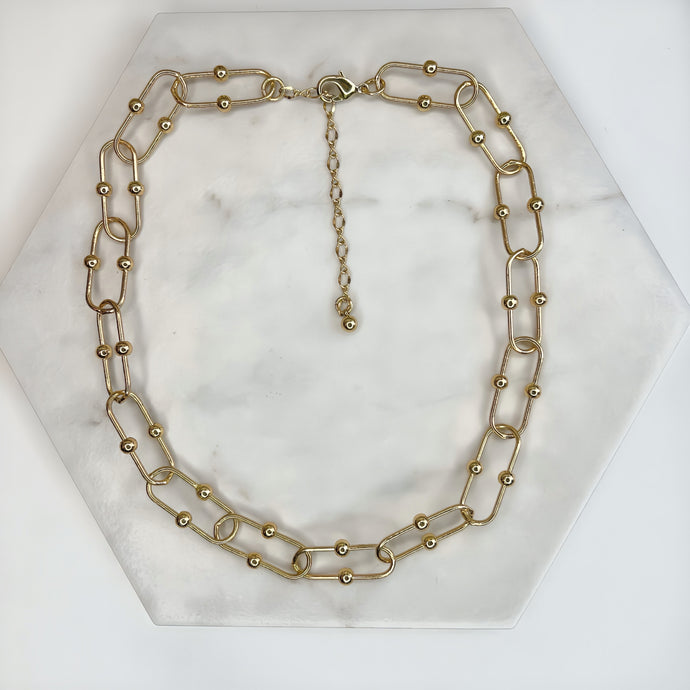 Large Gold Paperclip Necklace