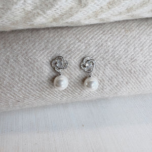 Diamanté Pearl Drop Earrings