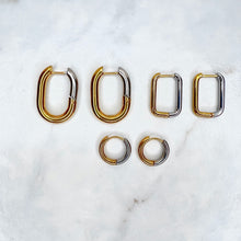 Load image into Gallery viewer, Two-tone Hoop Earrings