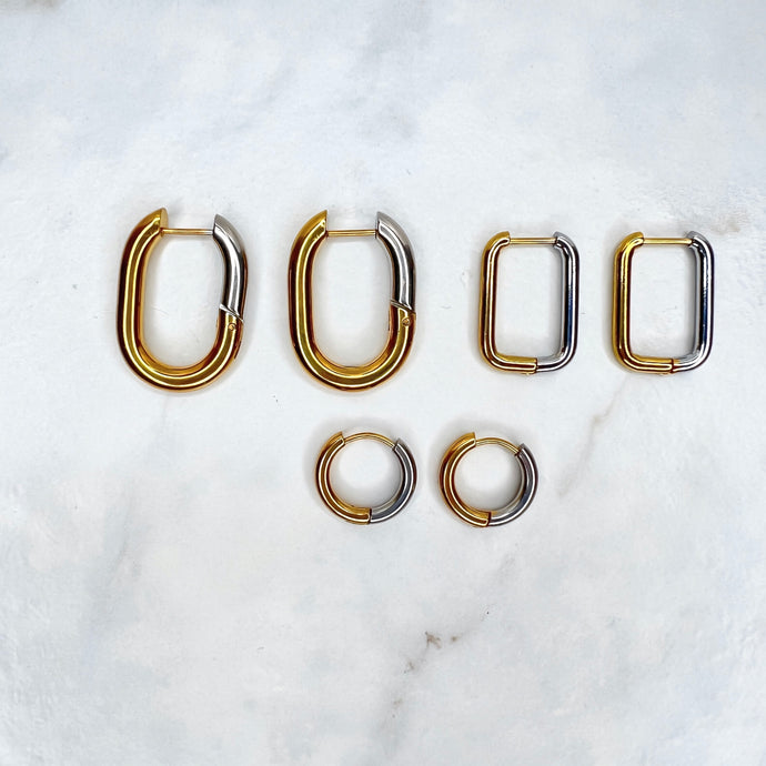 Two-tone Hoop Earrings