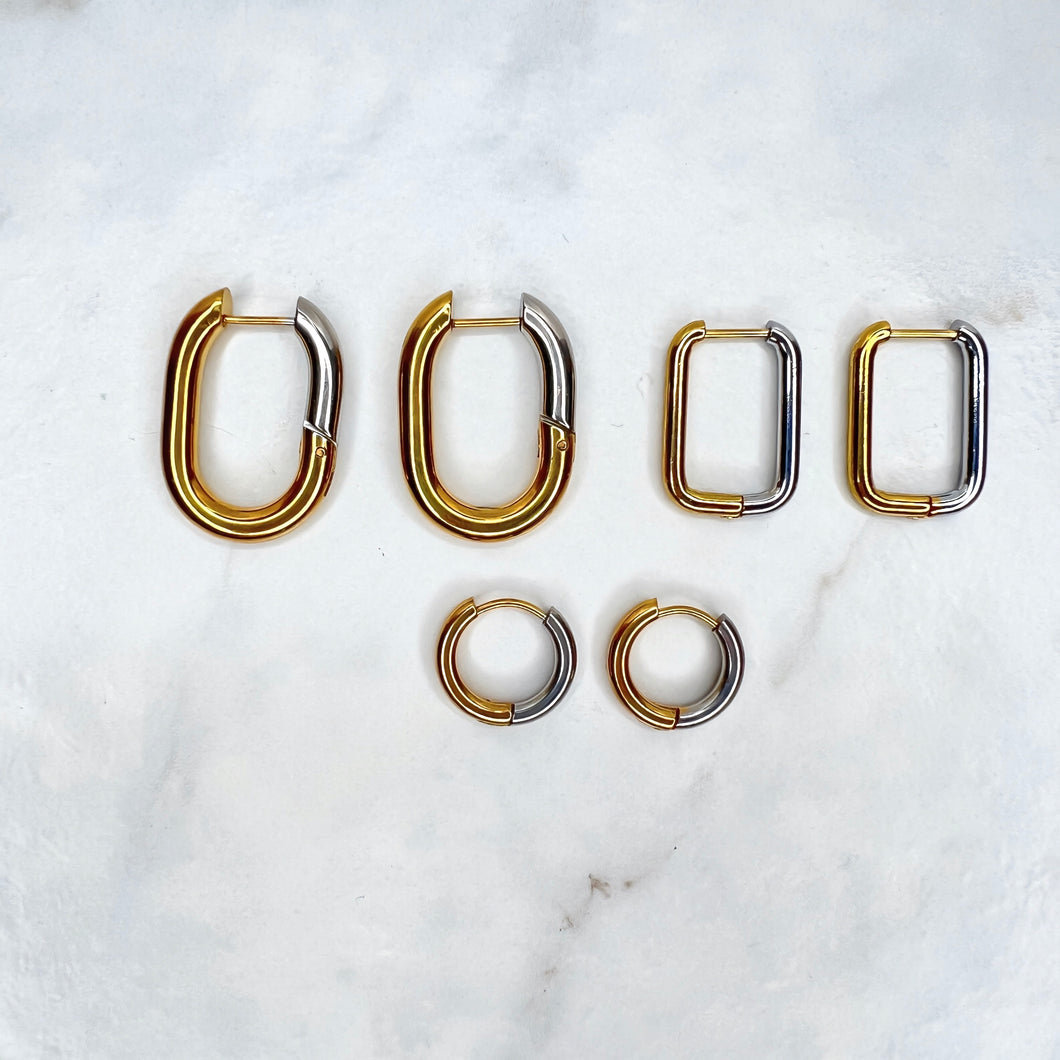 Two-tone Hoop Earrings