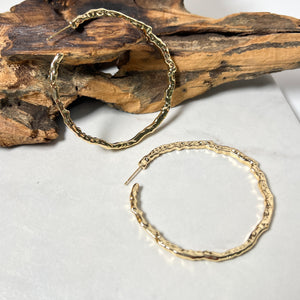 Knobbly Gold Hoops