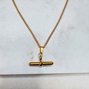 Classic Gold T Bar Necklace