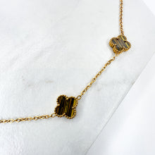 Load image into Gallery viewer, Gold Tiger Eye Clover Bracelet