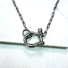 Load image into Gallery viewer, All Silver Twist Lock Necklace