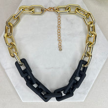 Load image into Gallery viewer, Black &amp; Gold Chain Necklace