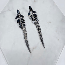 Load image into Gallery viewer, Long Black Statement Earrings