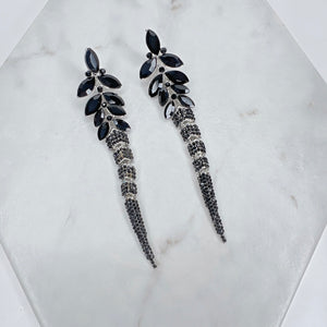 Long Black Statement Earrings