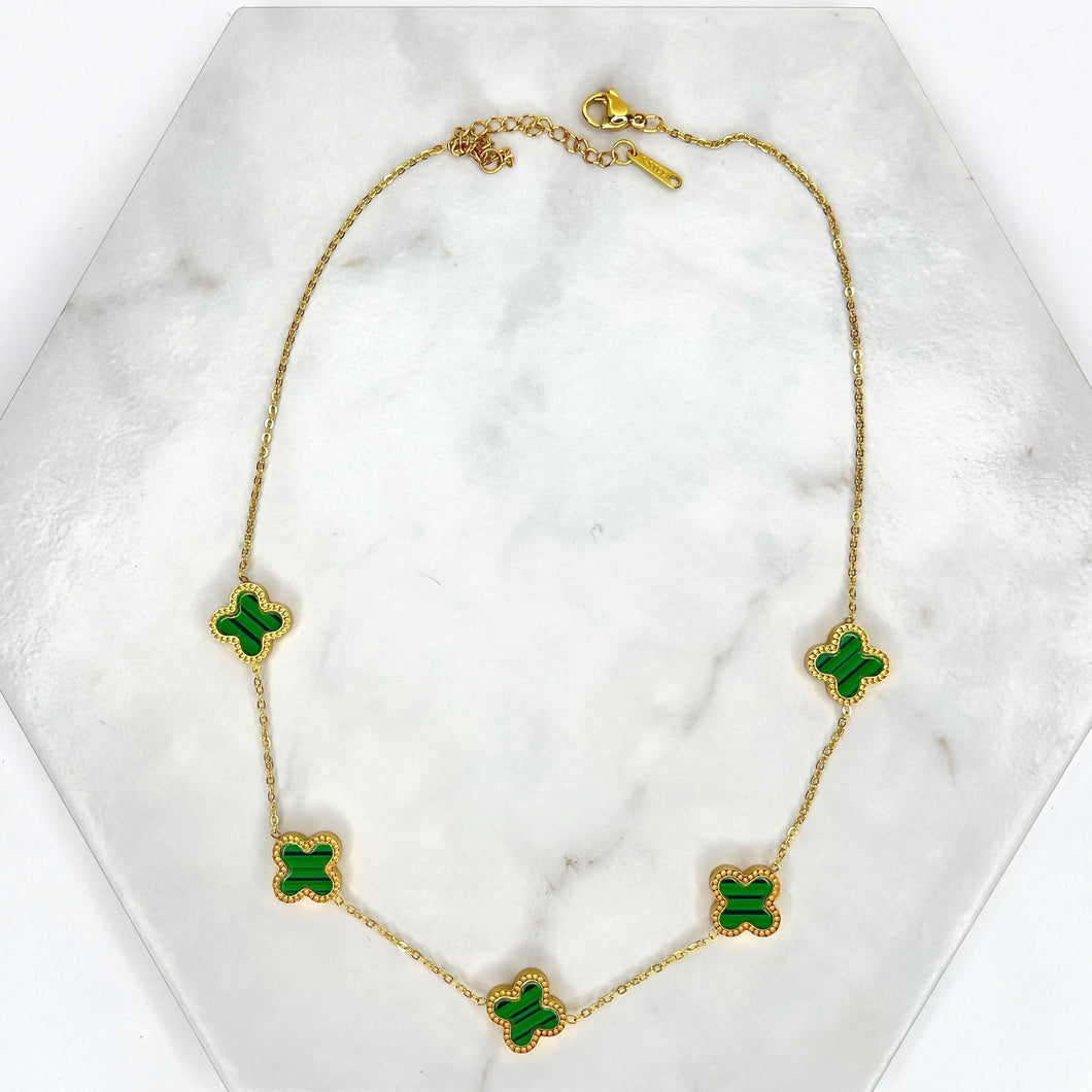 Smooth Green Clover Necklace