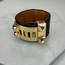 Load image into Gallery viewer, Broad Black &amp; Gold Cuff