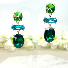Load image into Gallery viewer, Green &amp; Blue Drop Earrings