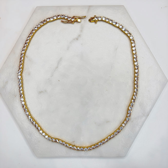 Classic Gold Tennis Necklace