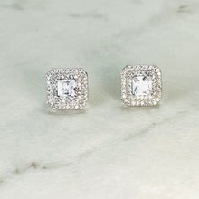 Load image into Gallery viewer, Larger Square Cut Diamanté Studs