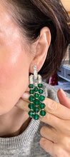 Load image into Gallery viewer, Diamante &amp; Green Crystal Drop Earrings
