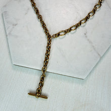 Load image into Gallery viewer, Gold Drop T Bar Necklace